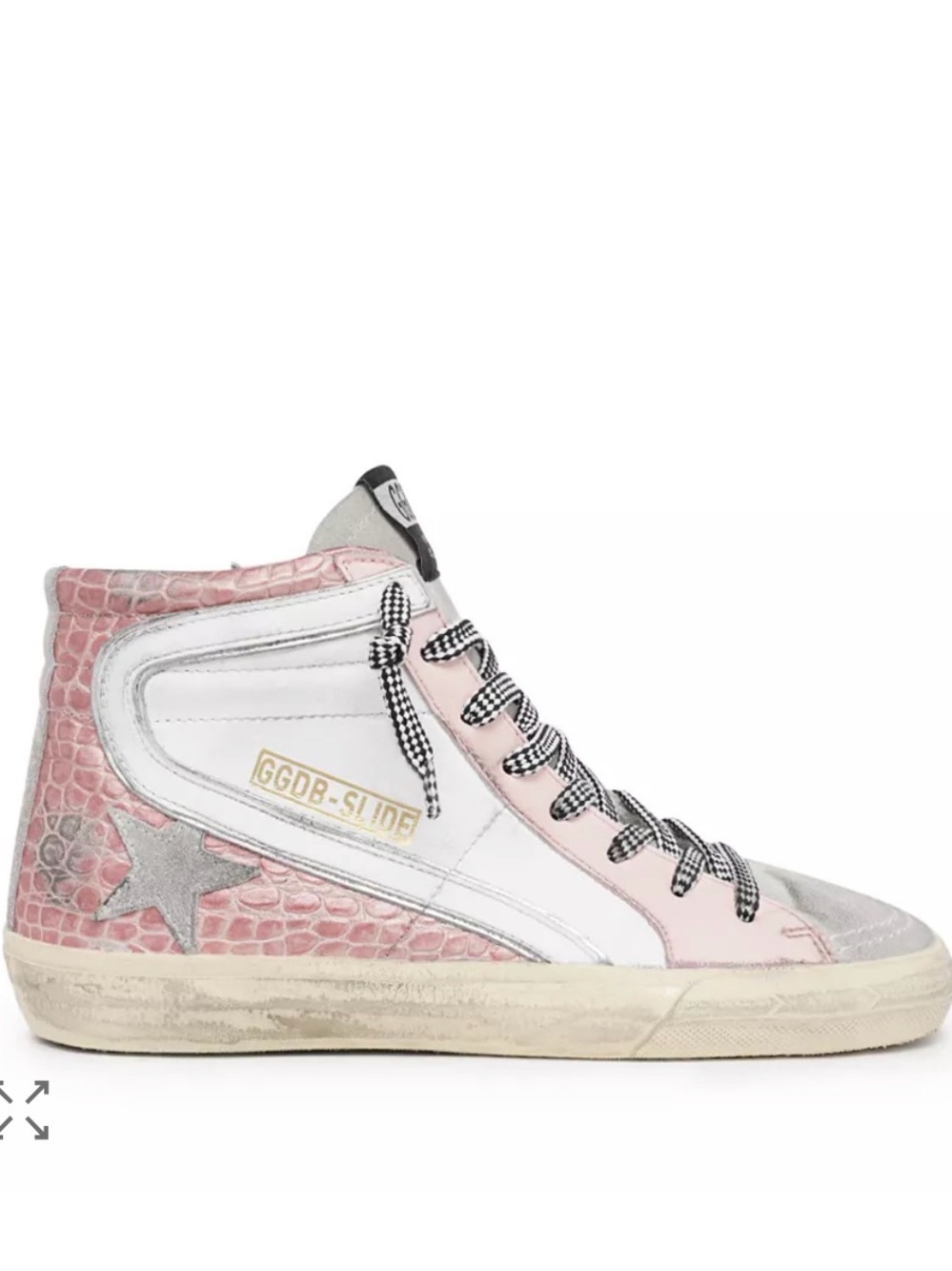 Authentic Golden Goose Slide mixed media pink leather sneakers USED 7 37 EU